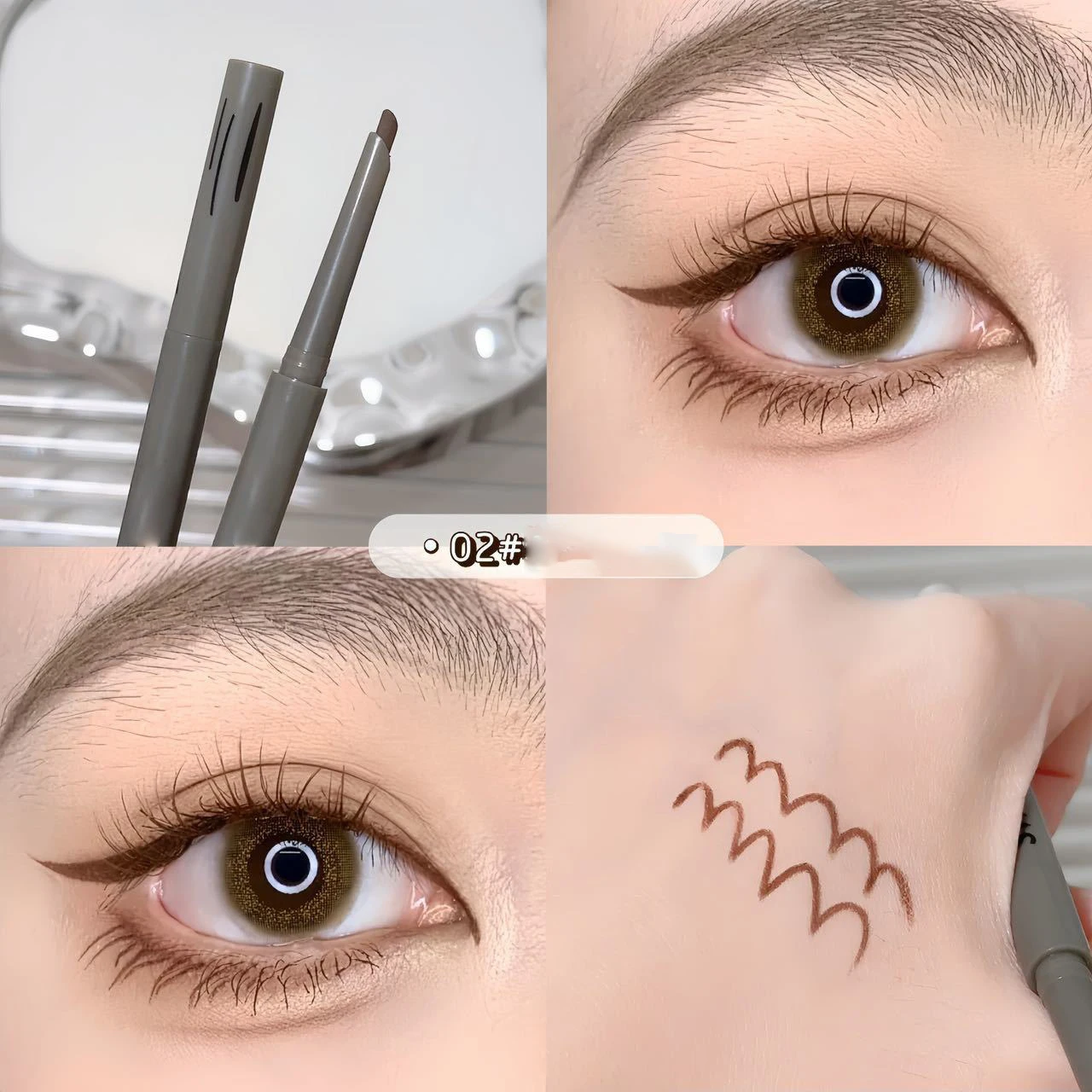 Gebogener Eyeliner-Gel-Stift, seidig, matt, schwarz, rot, wasserfest, langlebig, glatt, leicht zu färben, für Augen-Make-up, Kosmetik – Detail 10
