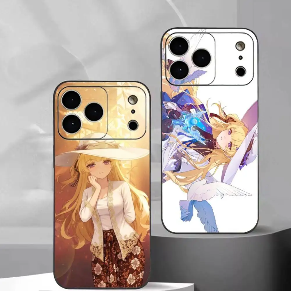 

Phoebe Render WuWa Wuthering Waves Phone Case For iPhone 17,16,15,14,13,12,11 Plus,Pro Max, Soft Silicone Black Cover