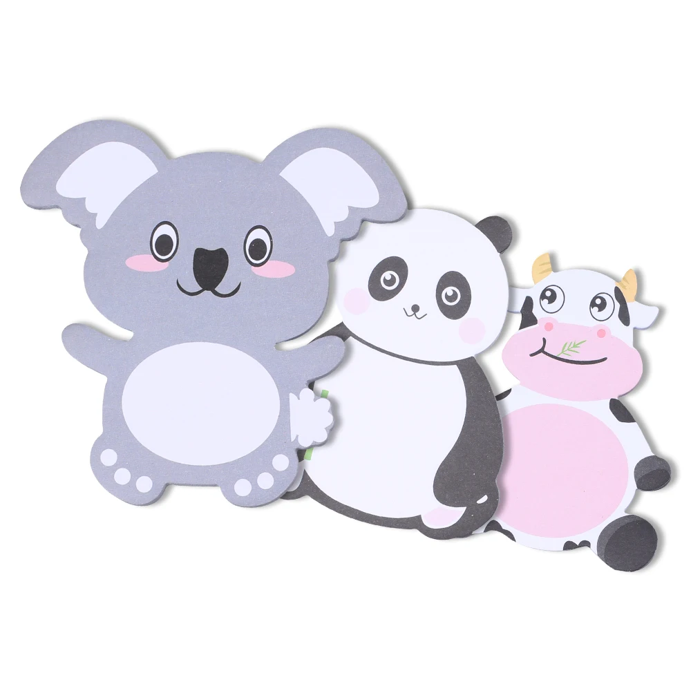 Cartoon Cute Farm Animal Sticky Notes Funny Kawaii Pig Panda Cat Koala Memo Pad Post Notepad Kids Stationery Checklist Index Tabliczka