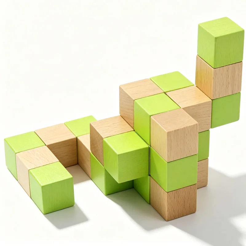 Square Snake Cube Wooden Brain Teaser Puzzles for Adults & Kids IQ Logic Training Problem Solving Toys Educational Fun Challenge view 5