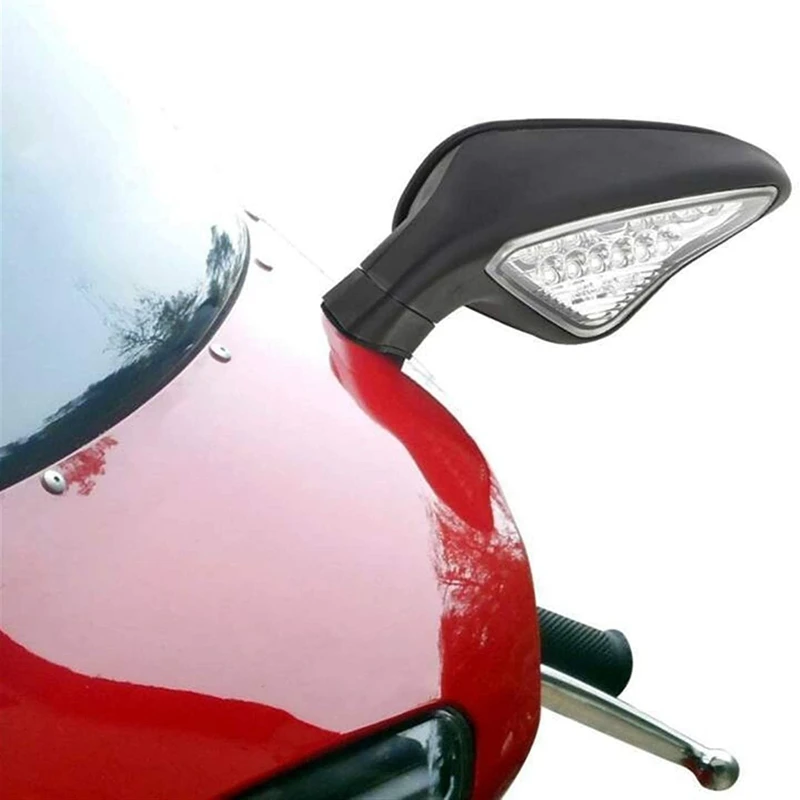 Motorcycle Rearview Mirror With Turn Signal LED Mirror For Ducati 848 1098 1098S 1098R 1198 1198S 1198R