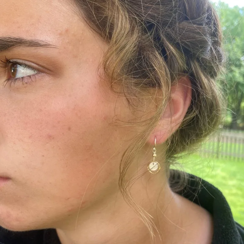 New Vintage Hollow Round Dangle Earrings for Women Girls 2023 Fashion Gold Silver Color Metal Earring Wedding Party Jewelry Gift