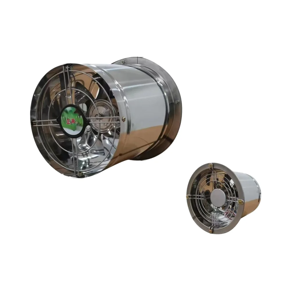 Stainless Steel Circulation Fan Seedling Greenhouse 10 Inch Double Ball Bearing Copper Wire Motor Exhaust Fan Axial Flow Fan