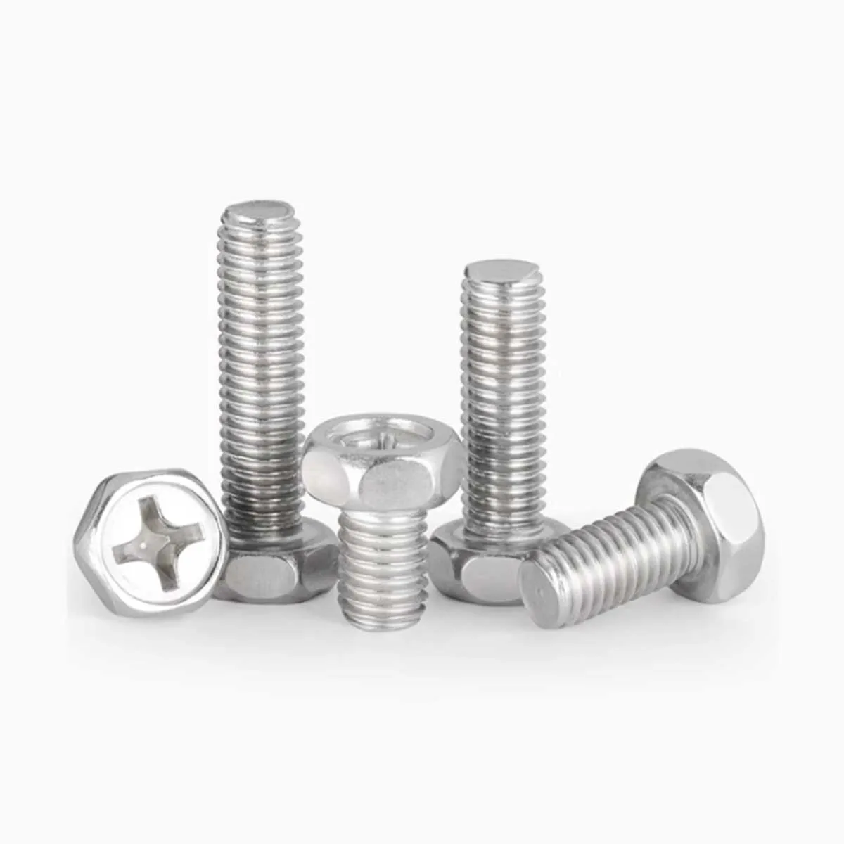 304 Stainless Steel GB29.2 Cross Recessed External Hexagonal Head Bolt Screw M3M4M5M6M8