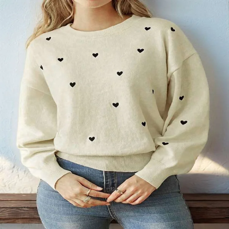 

Женский полосатый свитер с длинным рукавом, осенний пуловер с круглым вырезом, вязаные топы, милая повседневная одежда большого размера Y2K