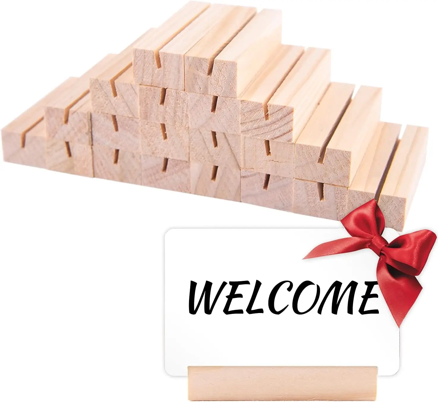 10 stücke Karten halter Holz rutsch feste Tisch nummer Inhaber rustikale Mini Memo Karte Tisch Stand Desktop-Dekoration für Hochzeit Geburtstag – Detail 7