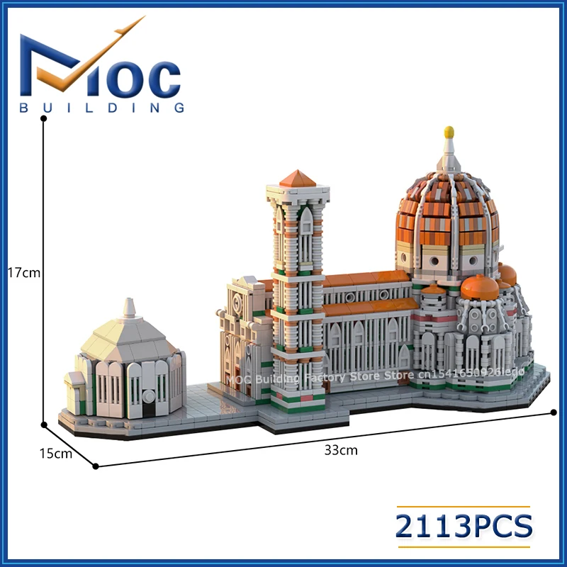 MOC ビルディングブロッククラシックイタリアスタイル建築モジュラー大聖堂 1:800 モデル DIY アセンブリレンガコレクションおもちゃクリスマスギフト