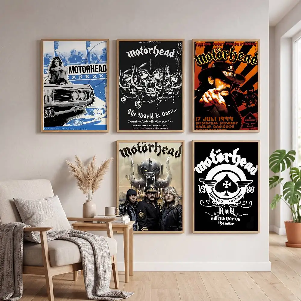 Rockband M-Motorhead, selbstklebendes Kunstposter, selbstklebender, wasserfester Papieraufkleber, Kaffeehaus, Bar, Zimmer, Wanddekoration