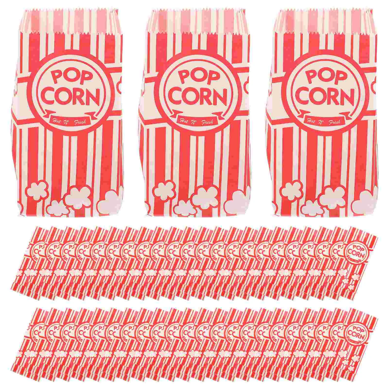 100 Pcs Popcorn Packaging Bag Boxes Bucket Tins Food Containers Bags Mini Small Snack