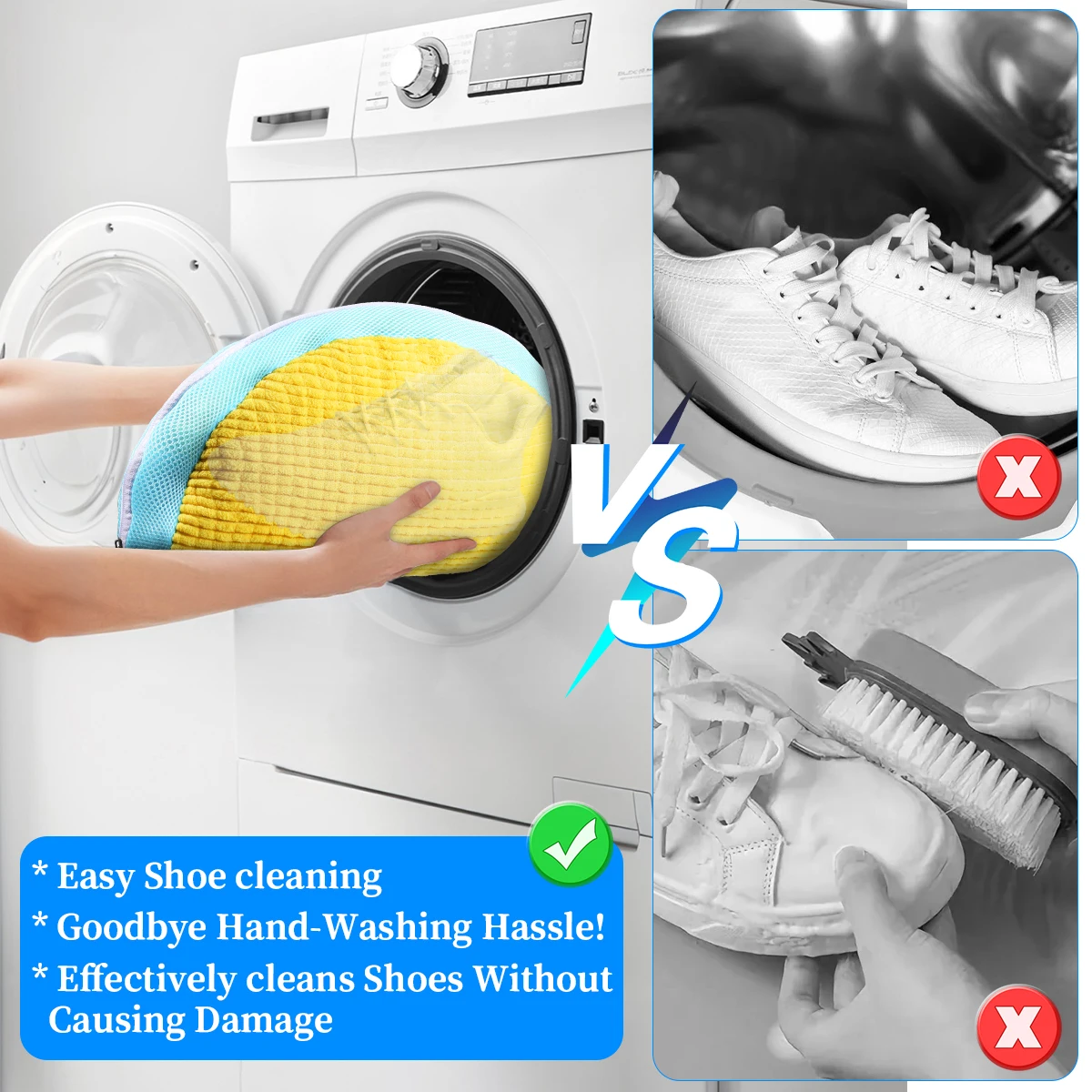 Shoe Washing Bag Padded Net Laundry Shoes Protector Fluffy fibers Polyester Sneaker Washing Friendly Laundry Bag Drying Bag