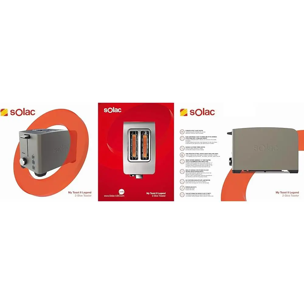 Torradeira de 2 fatias de aço inoxidável 850W Descongelar Reaquecer Cancel Função Bagel Slot para pão com temporizador eletrônico Controle variável