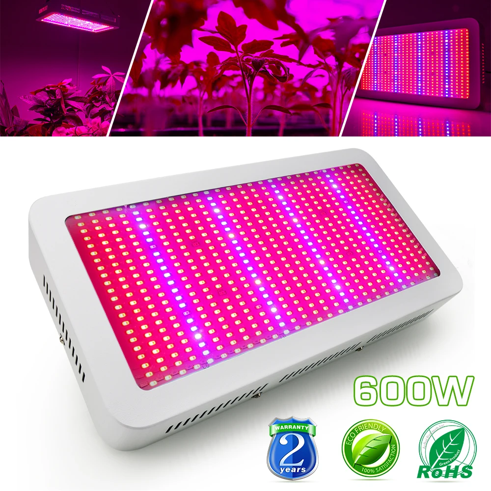 실내 수경재배 식물 램프, 600W LED 성장 조명, 전체 스펙트럼 식물 성장 램프, 꽃 채소 재배 텐트 온실