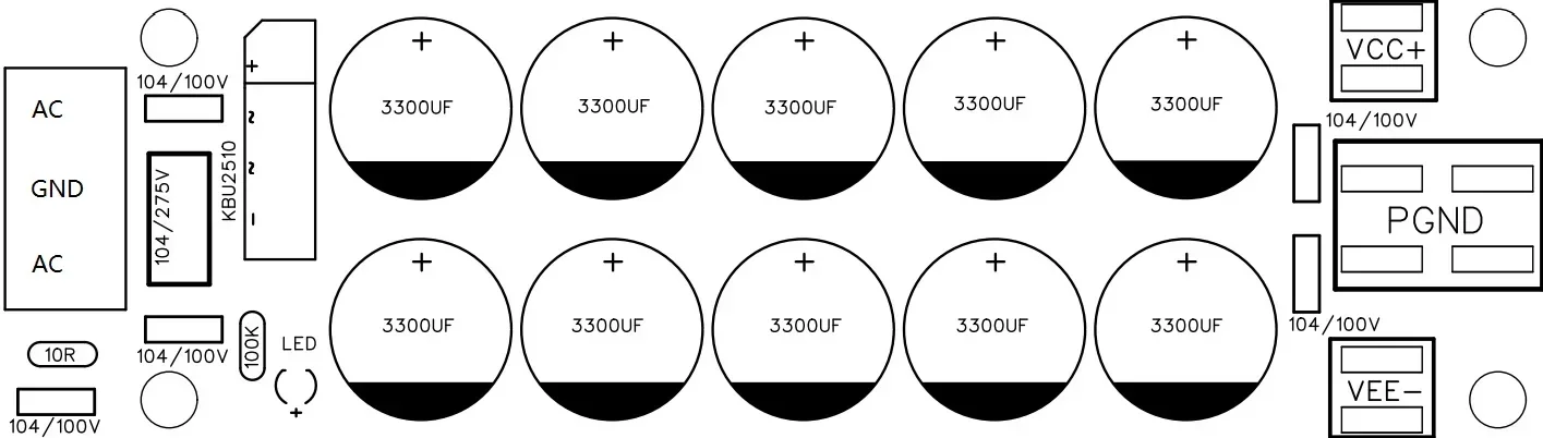 Плата выпрямителя усилителя мощности серии L MX, посвященная