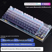 AULA F3001 Wireless Mechanical Keyboard Esports Bluetooth/Wired Gasket RGB 87Key Two-color Injection Molding Gaming Keyboard