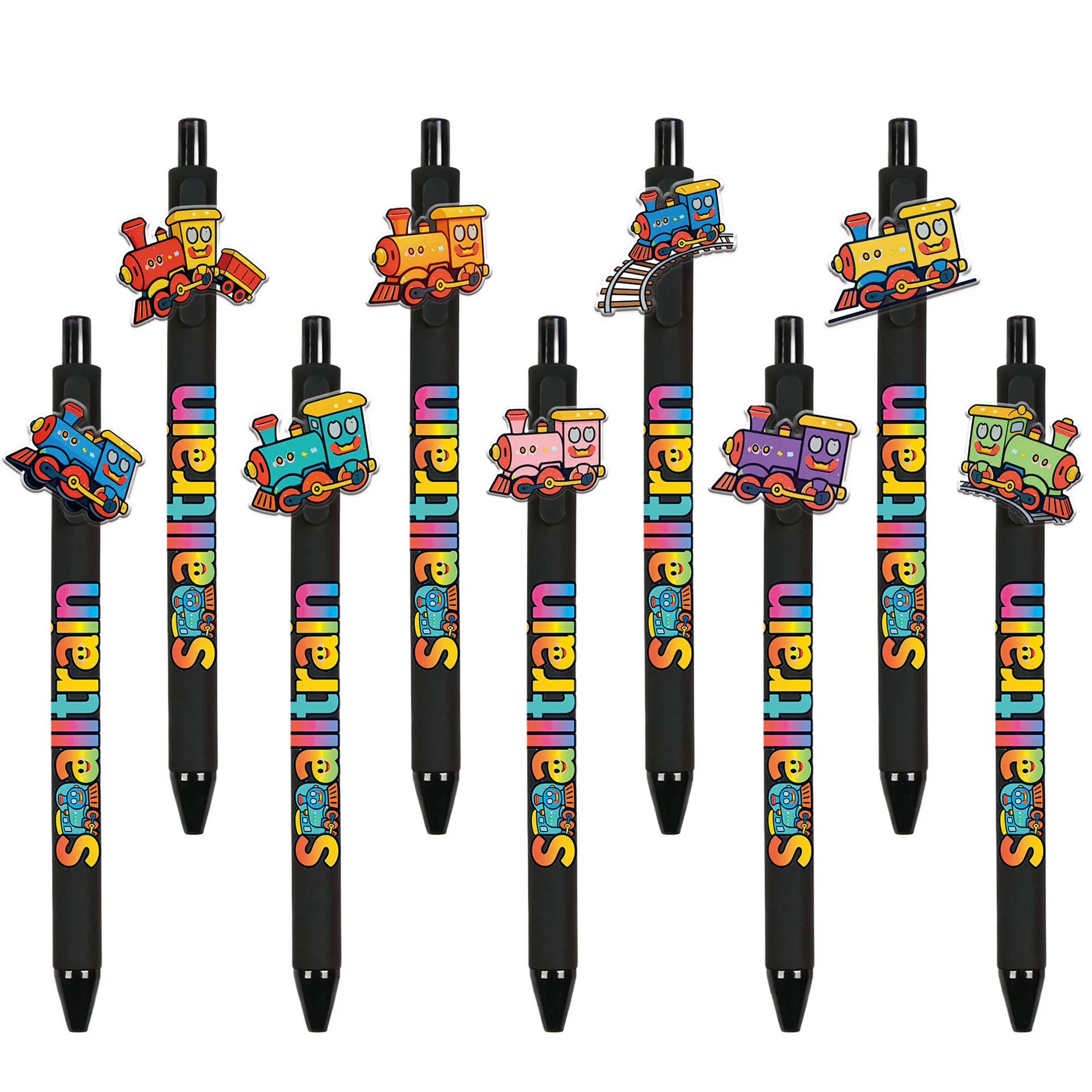 

9pcs/15pcs Happy Departure Little Train Series Ballpoint Pen Student Cultural Supplies for the New Year