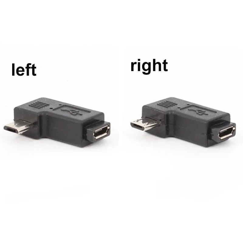 90 Degree Left Right Angled Micro USB Female to Male Data Sync Adapter Power Converter Plug Micro USB 2.0 Connector h J17