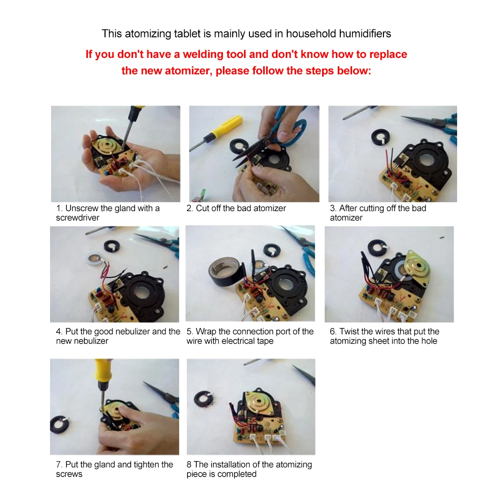 25mm Ultrasonic Humidifier Ceramic Atomizer Board AC24-48V Mist Maker Piezoelectric Transducer Humidifier Accessories 1.70MHz