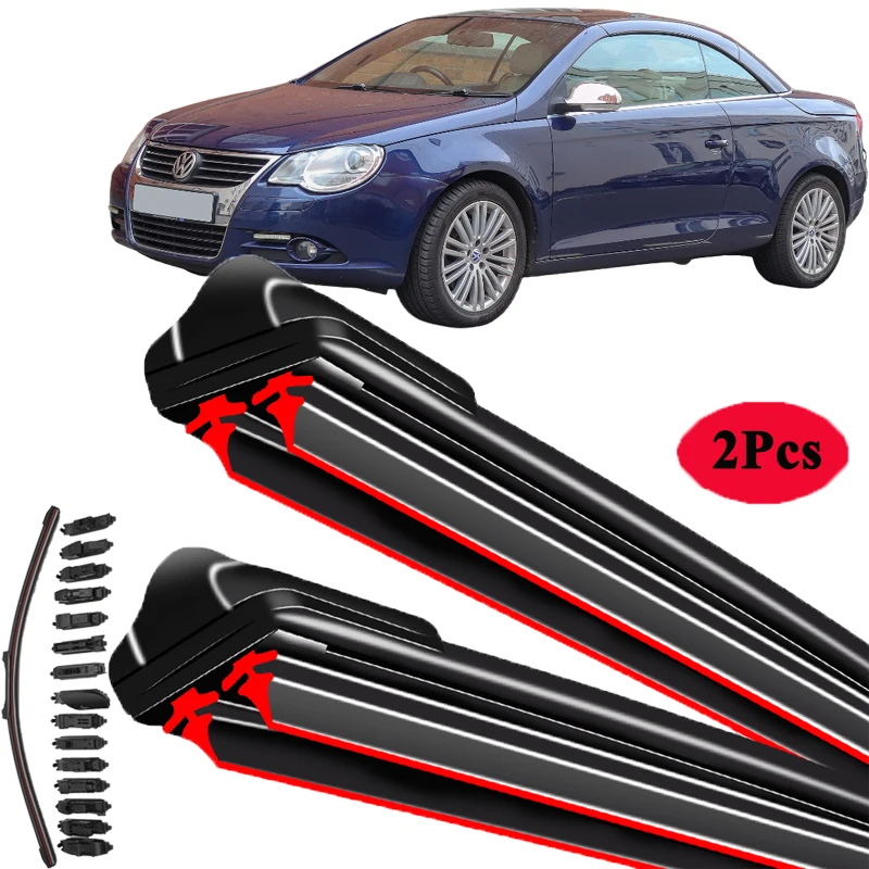 

For Volkswagen VW Eos Convertible 1F7 1F8 2006 2007 2008 2009 2010 2011 2012 2013 Double Rubber Car Windshield Wiper Blades