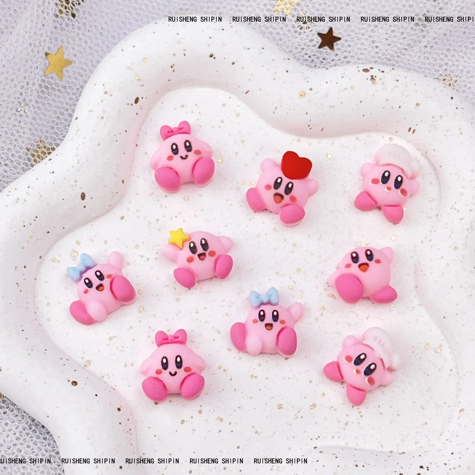 20ks bandai kirby kreslený dráp okouzluje pro DIY dráp vytváření kawaii roztomilá pryskyřice dráp umění decoreation