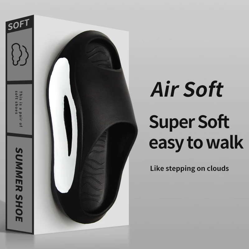 

Мужские тапочки, нескользящие летние тапочки на толстой подошве для ванной комнаты и душа, сандалии из ЭВА с толстой подошвой, бесшумные, противоскользящие