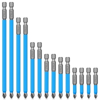 ABNC-14 Pcs Magnetic Anti Slip Screwdriver Bits Set Impact Driver Bit Set 1/4 Inch Hex Shank Cross Drill Bit Set