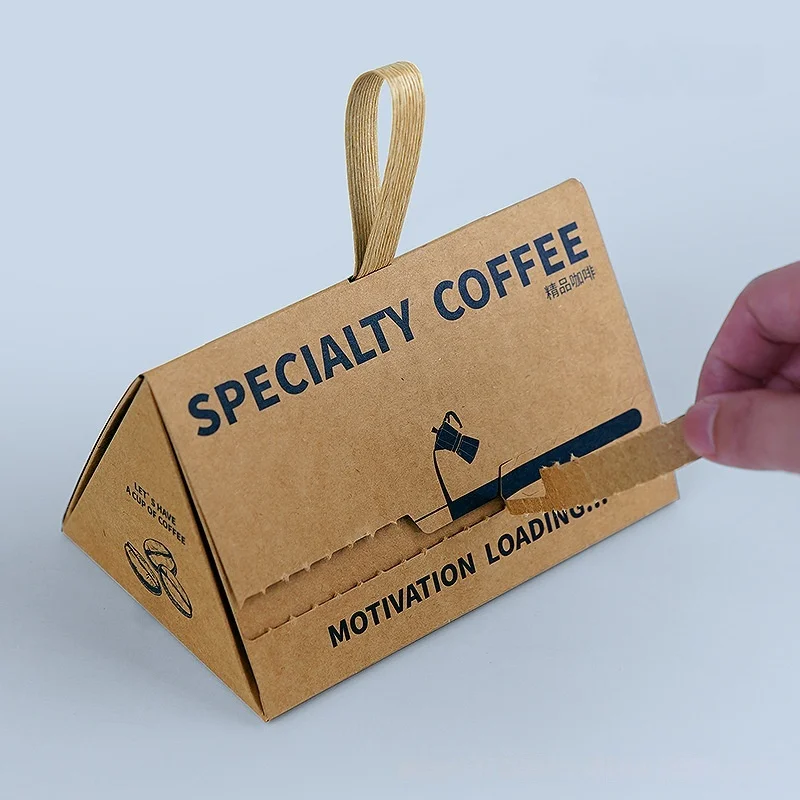 12/20pcs coffee themed pyramid boxes with handle paper gift bags for small gifts corporate events and retail display - view 4