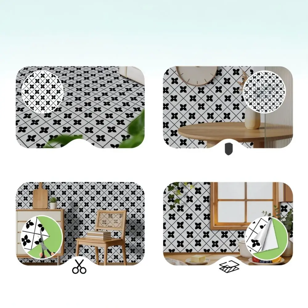 Modern Nordic Geometric Floor Tiles Stickers PVC Waterproof Non Slip For Meiji Interior Home Improvement Decoration