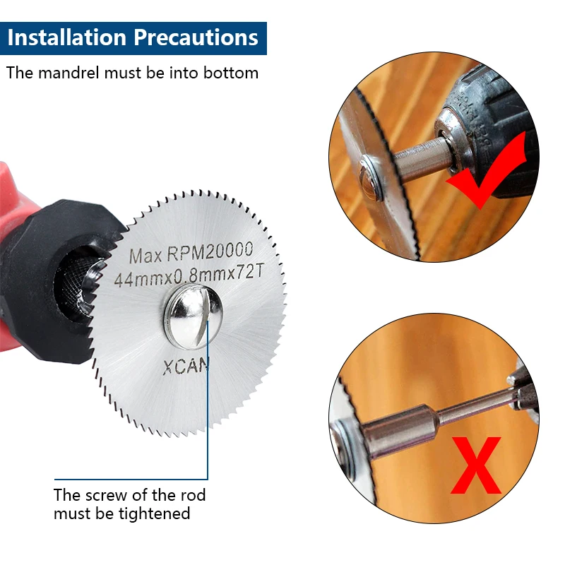 XCAN HSS Circular Saw Blade For Dremel Rotary Tool Metal Cutter Power Tool Set Wood Cutting Discs Drill Mandrel Cut off Saw