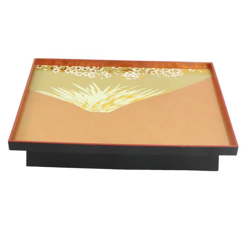 

Japanese Sushi Plate Rectangle Cuisine Plate Lacquer Salmon Sashimi Plate Tableware Melamine Tall Tray