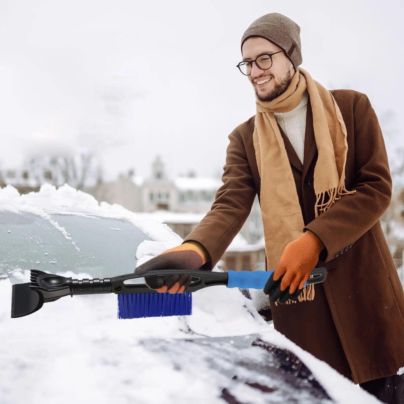 

Автомобильная щетка для снега и скребок для льда, съемный скребок для окон, средство для удаления снега, многофункциональная щетка для парковки грузовиков, утренний