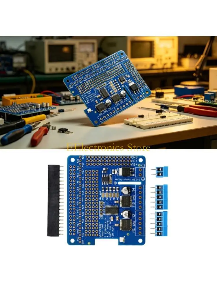 

B03C Motor Driver Board With TB6612 Controller Handles 4 direct current Or 2 Stepping Motors Through I2C Link