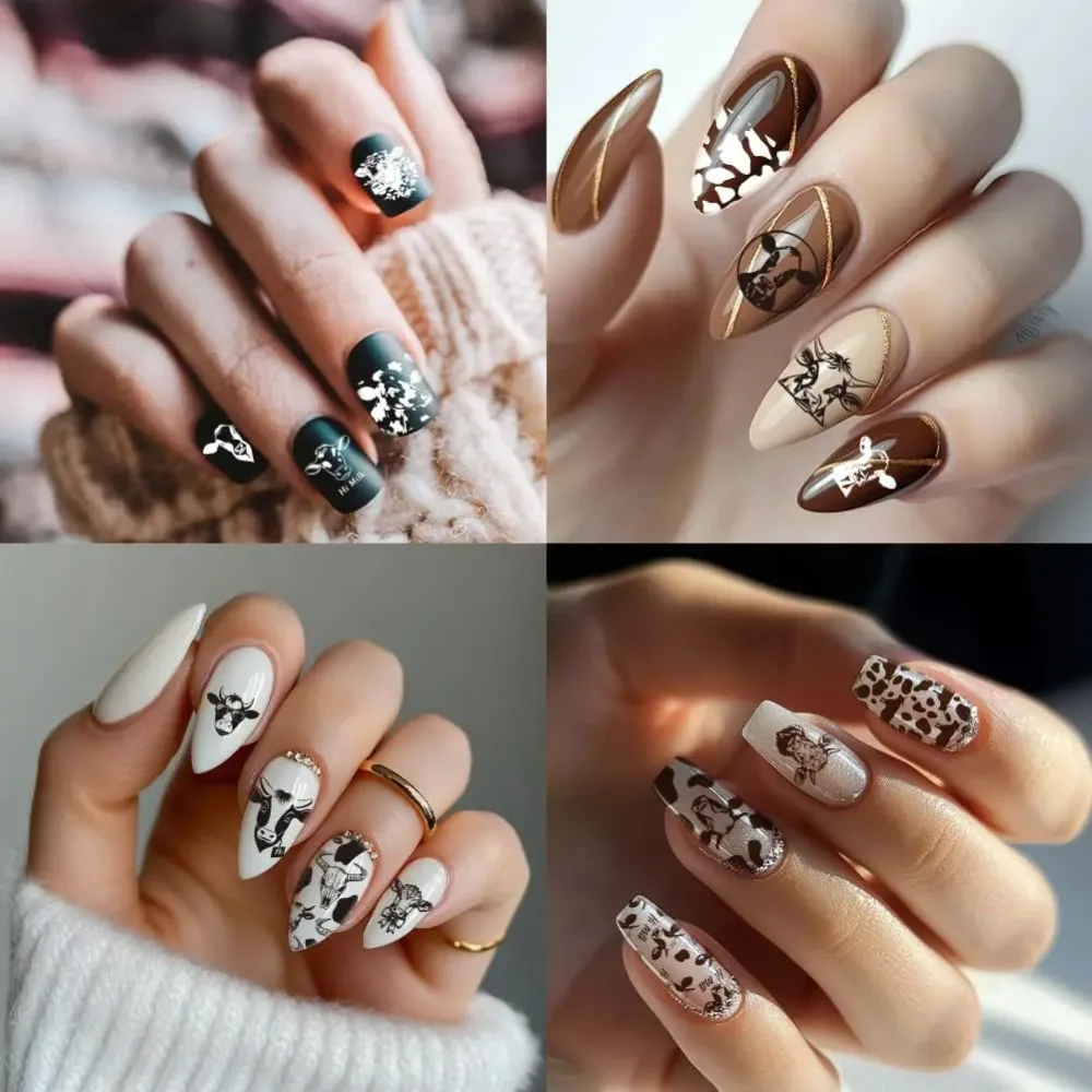 3pcs Cow-Theme Nail Stamping Plates 56 Patterns Cow Spots Nail Art Stencils Cute Animal Manicure Art Templates Leopard Nails - view 6
