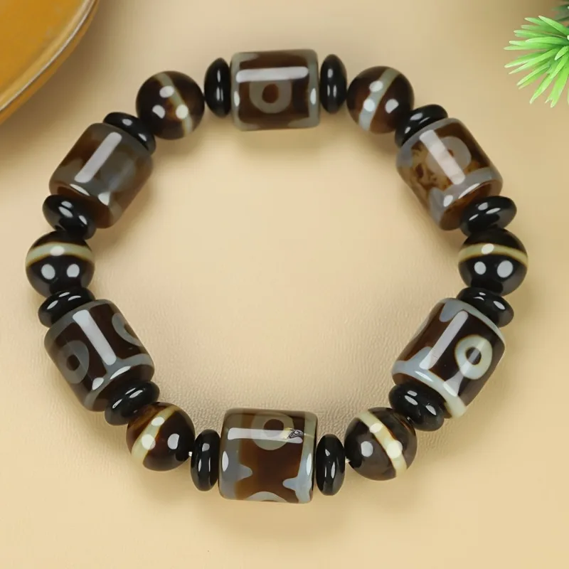 

Natural Agate Dzi Bead Tibetan Bracelet, Classic Fashion Unisex Jewelry