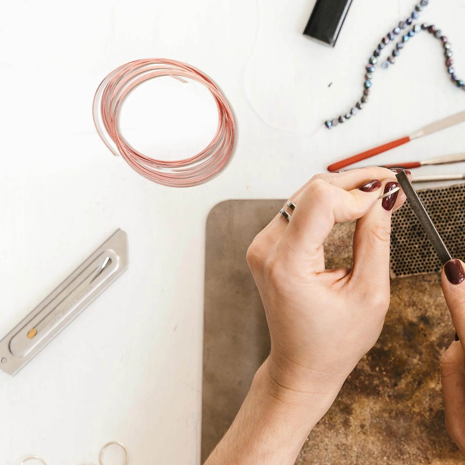 

Copper Wire for Jewelry Making H crafted Square Design DIY Crafts Beading Bracelet Necklace Soft Metal Wire Wraps