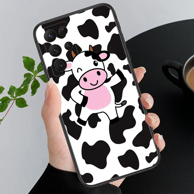 Cow Milk Print Phone Case For Samsung S23 S22 S21 S20 Ultra S20 S22 S21 S10E S21 S20 FE S24 Plus