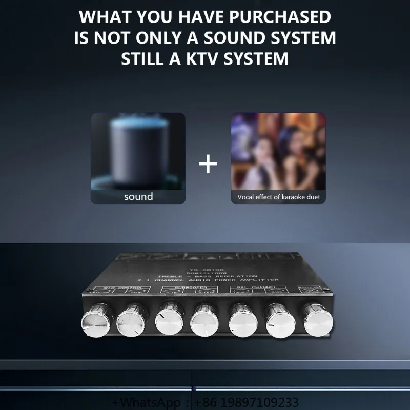 YS AM100 KTV High Power Amplifier Board Microphone Speaker Integrated Machine 2.1 Channel TPA3116D2 YS-AM100