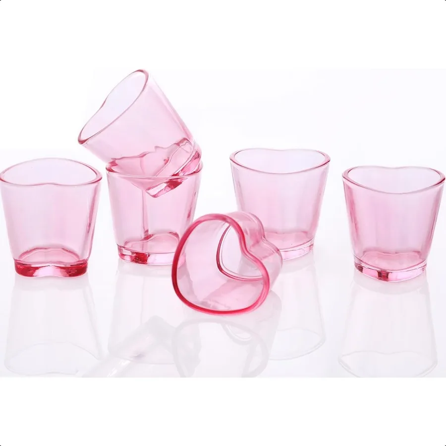

Набор очков Heart Shot Glass Pink Shot Glass Cute для аксессуаров для барной тележки 1,5 унции 6 розовых
