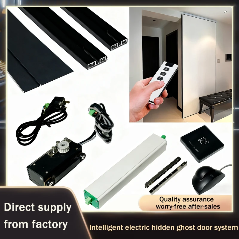 Summit porta fantasma deslizante inteligente com controle remoto elétrico com pista oculta e levitação magnética para portas de madeira e vidro