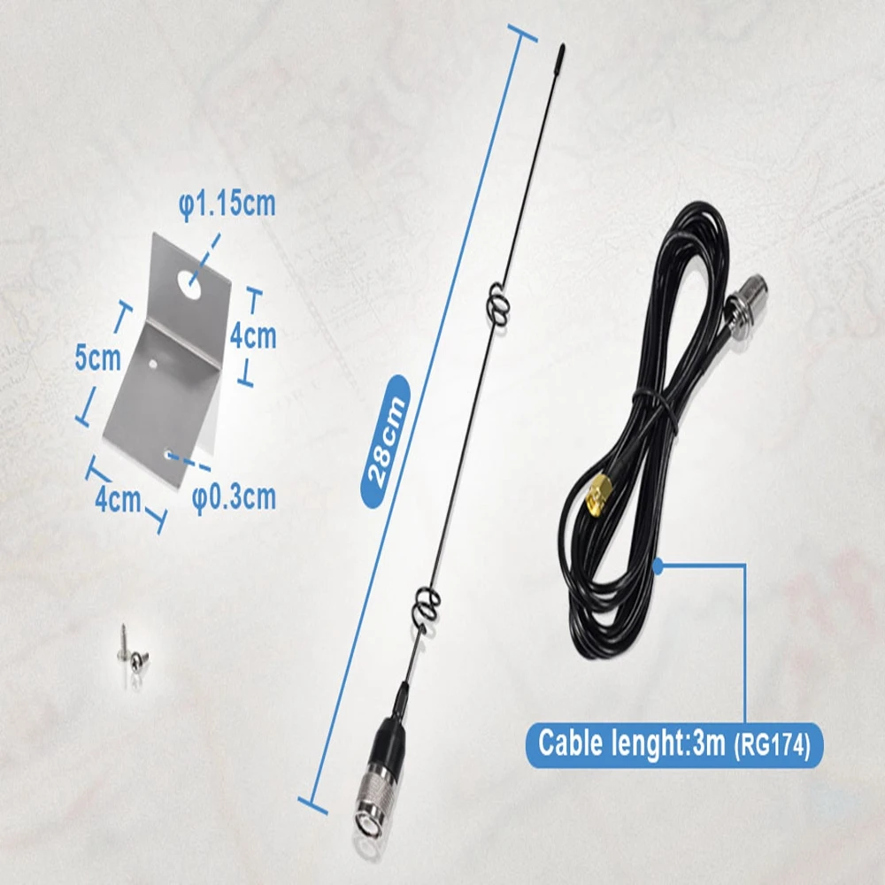 Superbat 5dbi 90MHz/280MHZ Wall Mount 50ohm 3G/GSM/UMTS/HSUPA/HSDPA Antenna Booster Aerial for Wireless & Devices SMA Male 3M