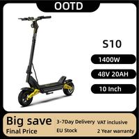 OOTD S10 Electric Scooter 48V 20AH Battery 1400W Motor City Off-Road Electric Scooter Adult 10 Inch Foldable Electric Scooter