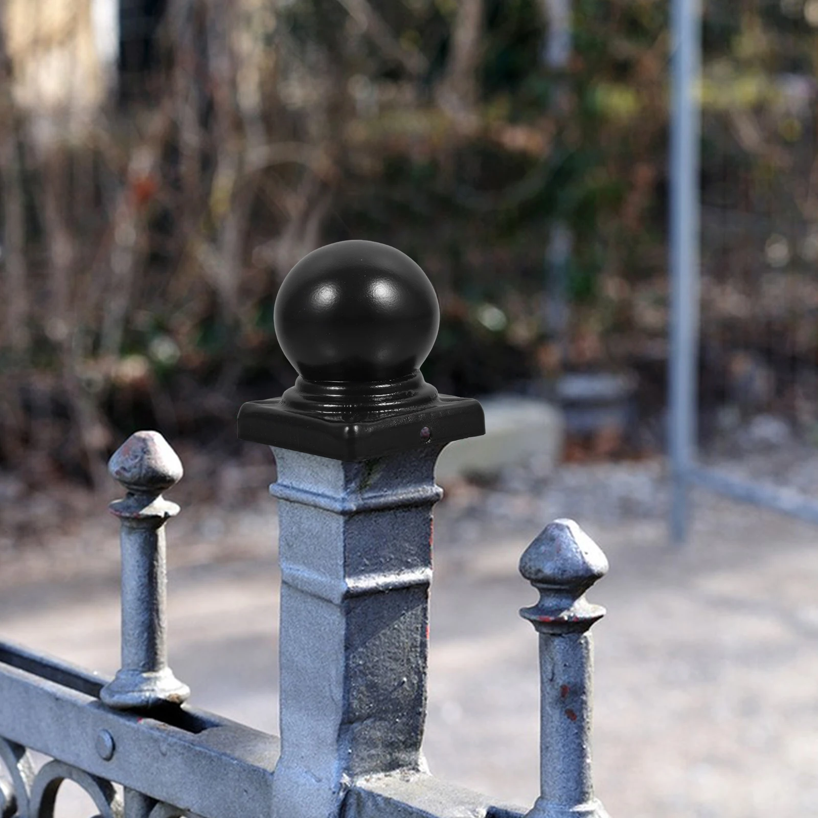 

Iron Pillar Capitals Fence Caps Post Finials Decorative Black Railing Covers Classic Design Weather Resistant Fits Different