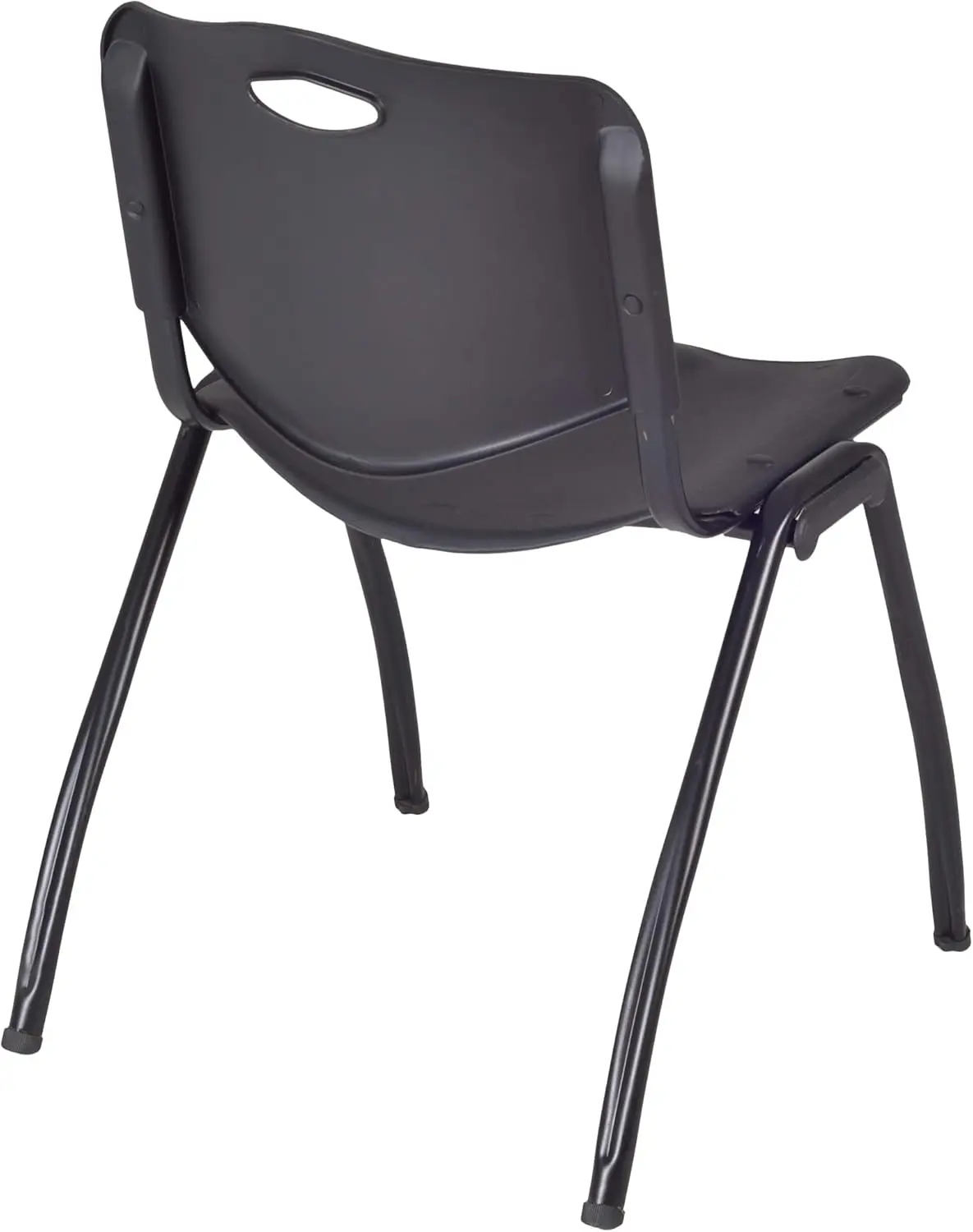 Kobe-Mesa Square Breakroom, 4 m cadeiras Stack, cinza e preto, 42"