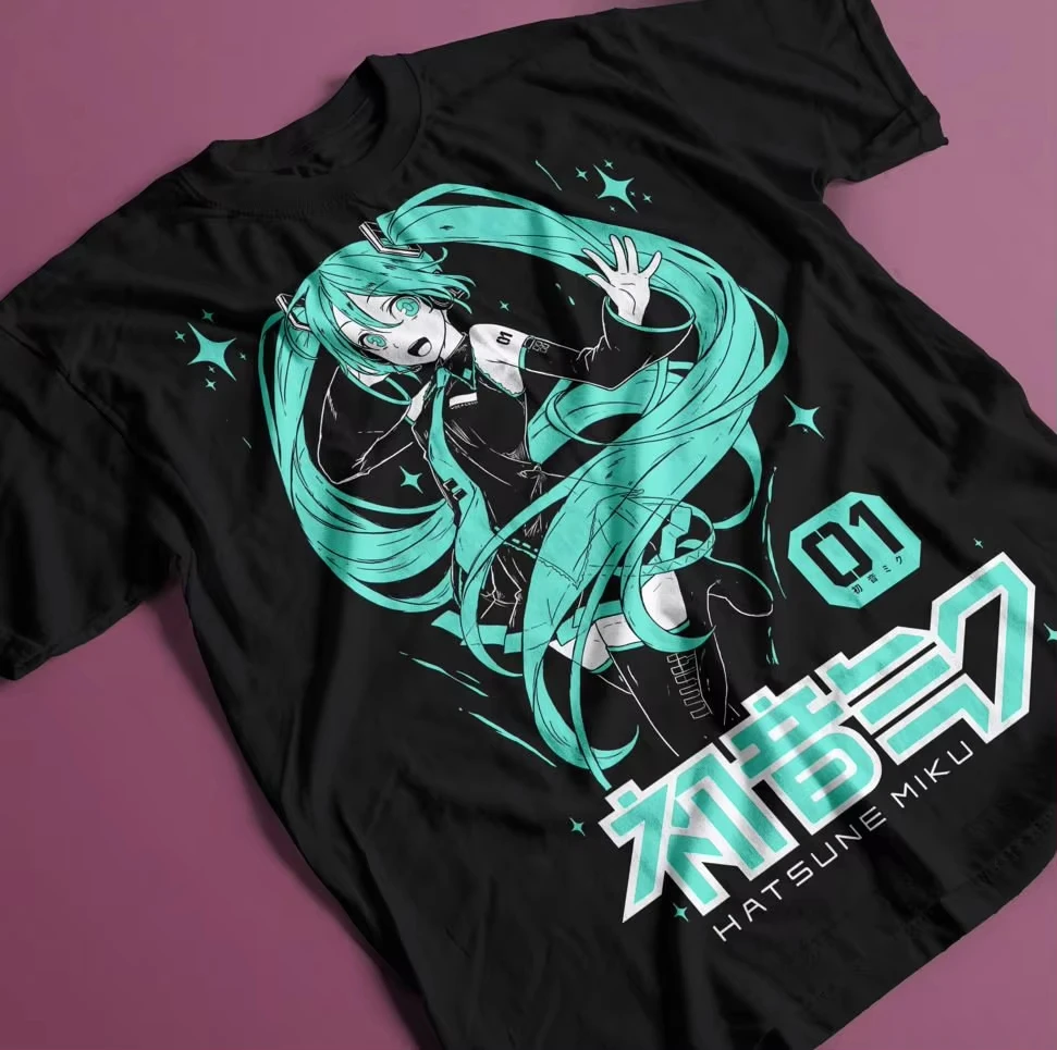 Hatsune Miku The Sound of The Future Anime Graphic T-shirt 2026 Summer Casual Suitable for Both Men and Women
