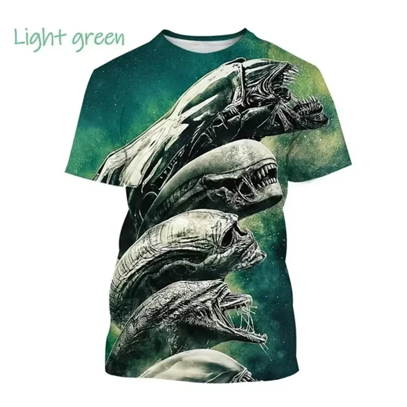 Movie Iron Blood Warrior Alien Monster 3D Printed T-shirt Extra Large Casual Personality Unisex Hip Hop Loose Short Sleeve