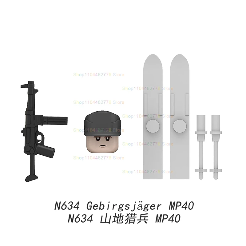 Figuras de acción de soldados de cazador de montaña de guerra militar, bloques de construcción, accesorios de armadura, modelos de colección, juguetes para niños, regalo