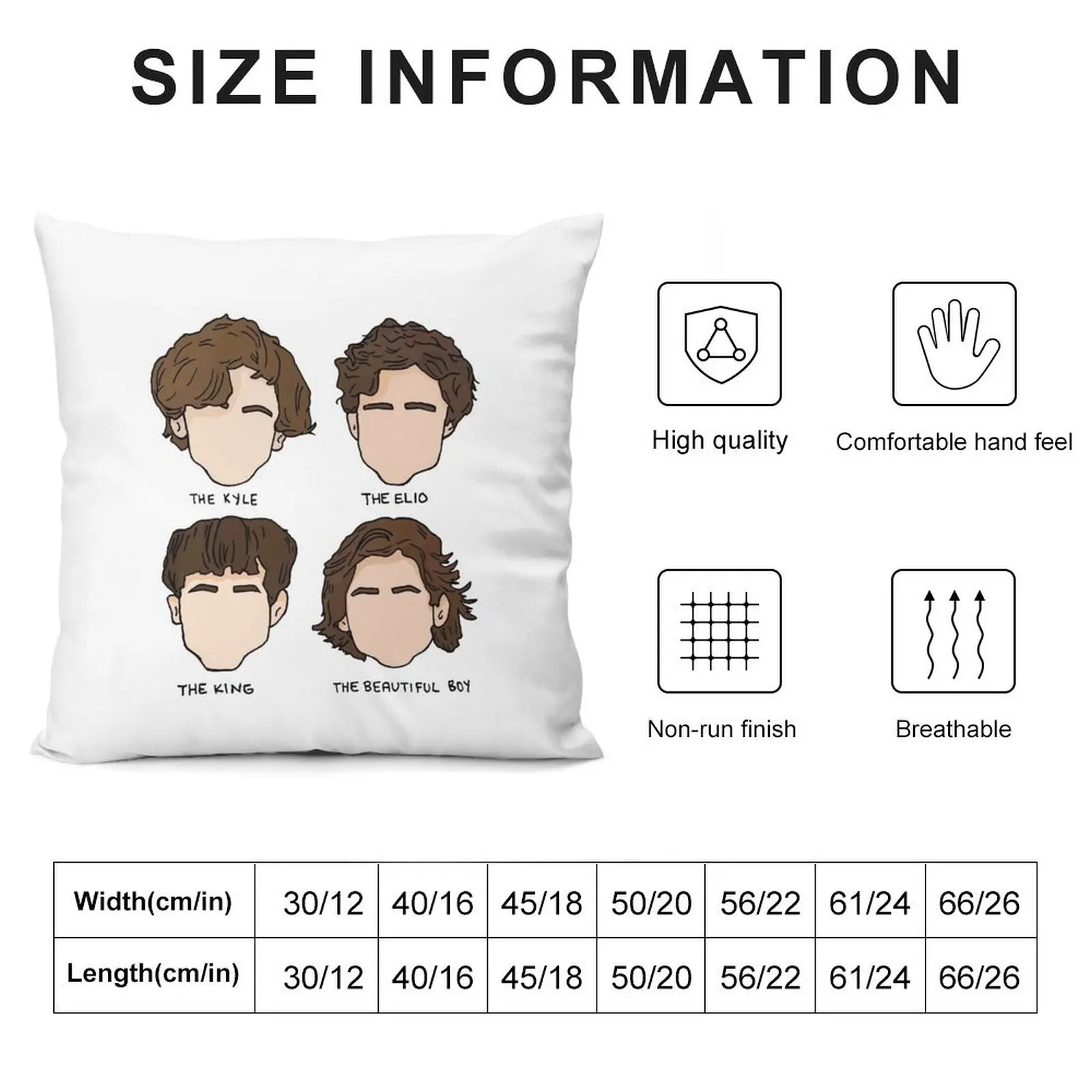 Timothée Chalamet Haircut Illustration, Call Me By Your Name, The King, Beautiful Boy, Ladybird Throw Pillow