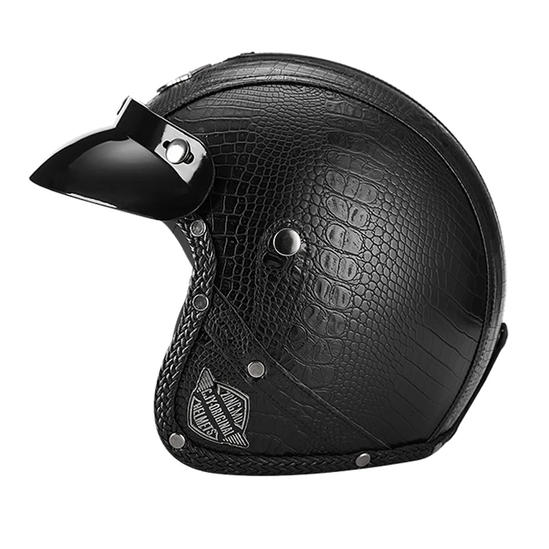 

Motorcycle Helmet 3/4 Open Face Casque Retro Capacete Motocross Cascos Moto Vintage Kask Capacete Street Riding Helm Cafe Racer