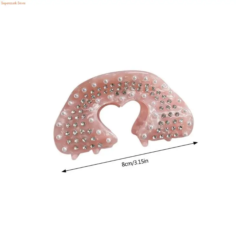 Q5WE Fashion Hair Claw Clip Heart Ponytail Clip Acetate Hair Clip Hair Decoration