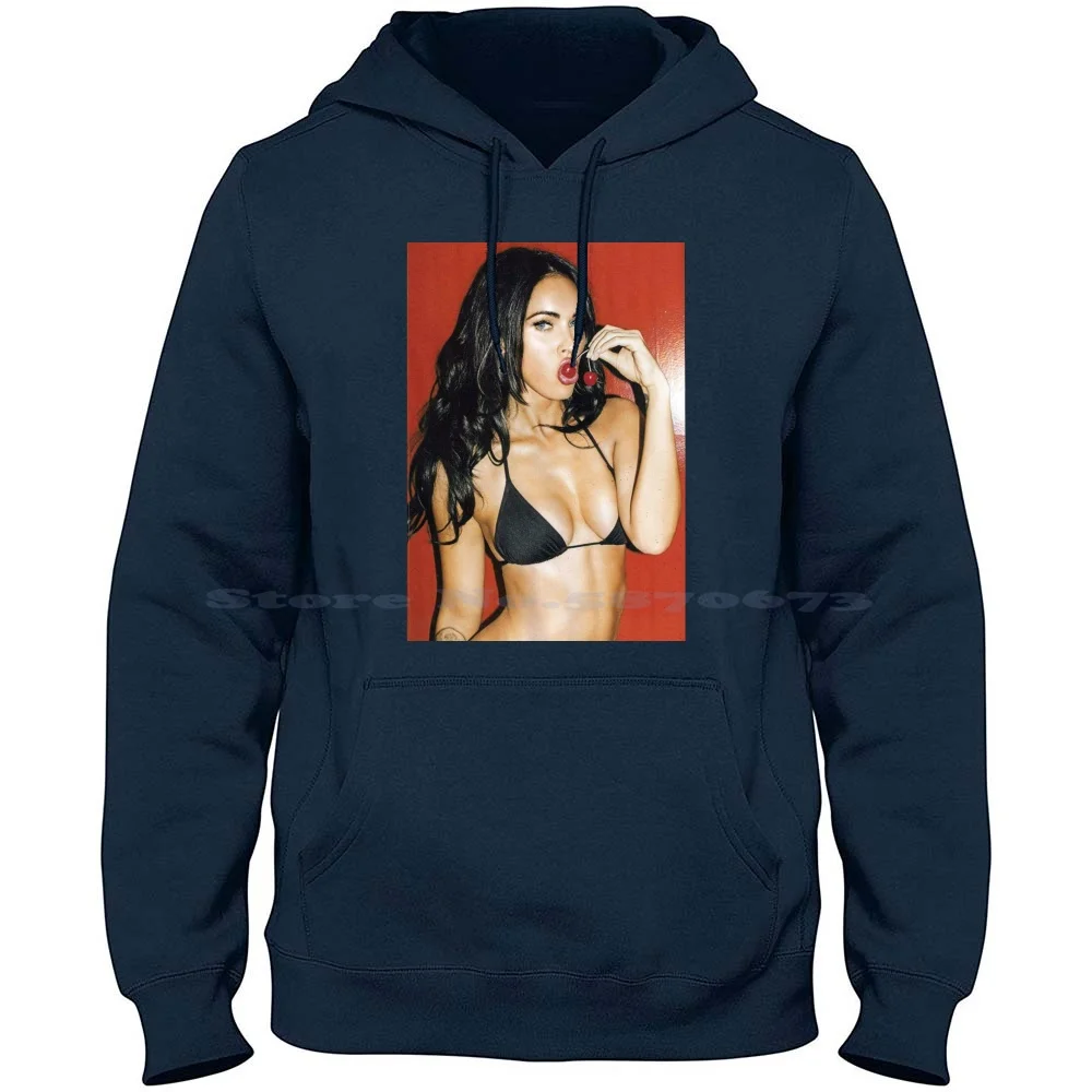 

Sexy Cherry Fox 100% Cotton Hoodie T Shirt Women Girls Sexy Vintage Beauty Megan Bikini Mags Cute Y2K Popular Model Music