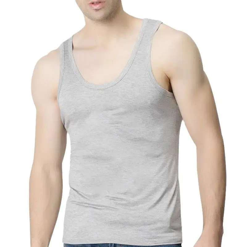 2 stks/partij Zomer Tank Tops Nieuwe Plus Size XXXXXXL Mannen Nylon Katoen Slanke Pure Kleur Vest Man Singlet mouwloos shirt tops Tees